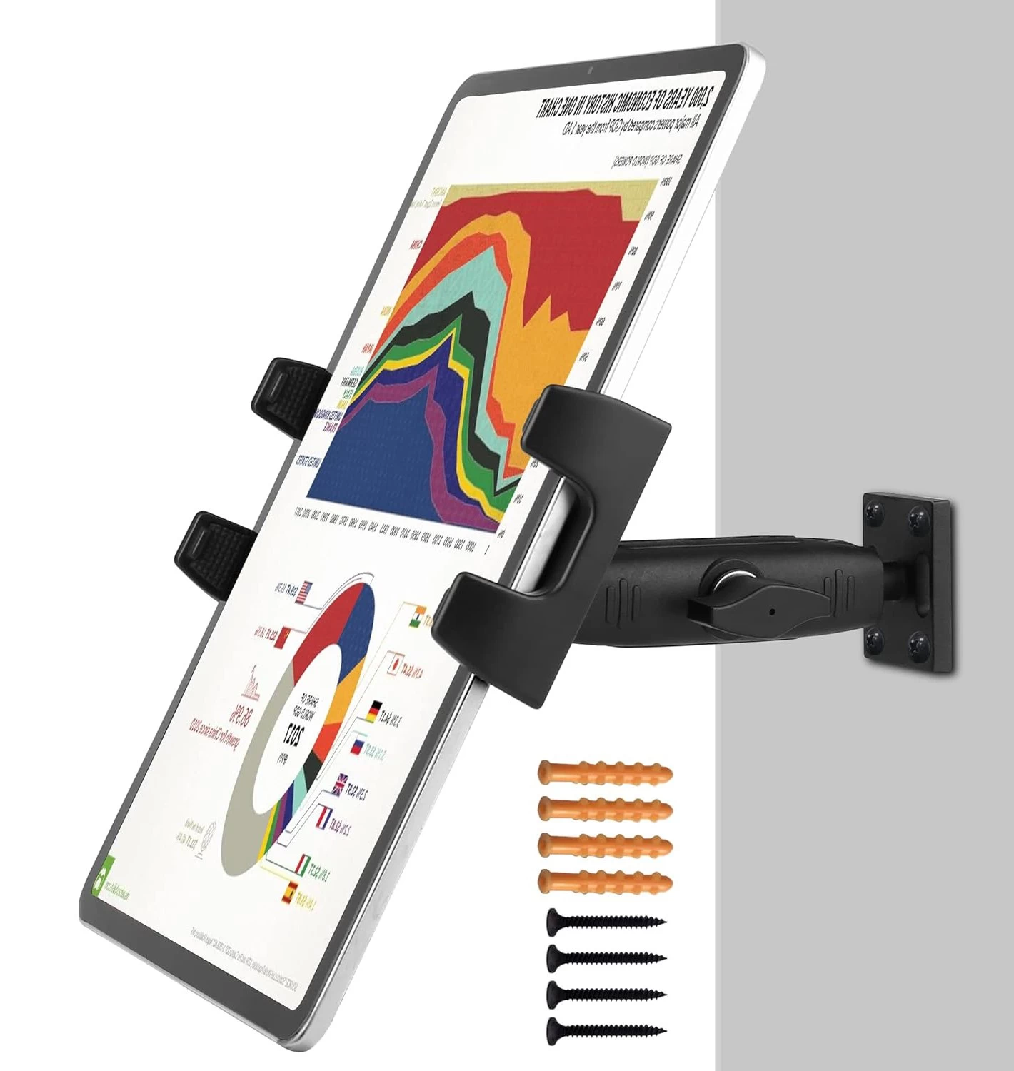 China Wall-Mounted Adjustable Tablet Holder with 360° Rotation for Commercial and Home Use manufacturer