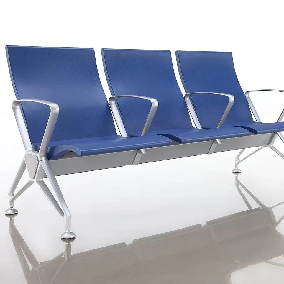 Airport seating for waiting area injected PU chairs 3 seater LS-D01