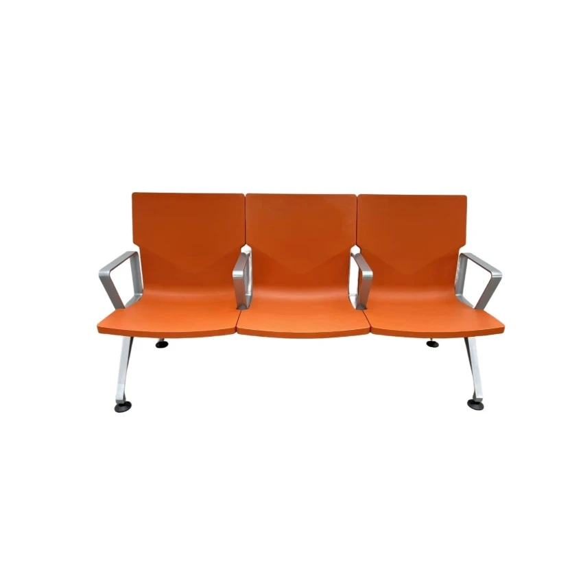 Durable airport seating 3 seater chair injected PU comfortable LS-S08