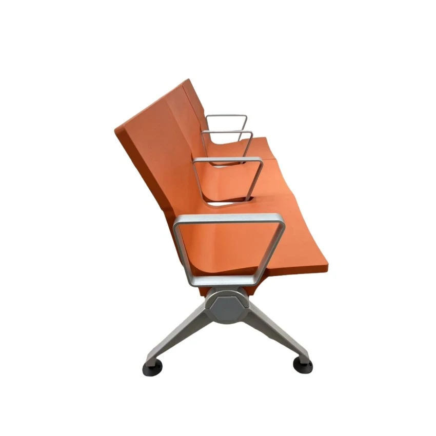 Durable airport seating 3 seater chair injected PU comfortable LS-S08