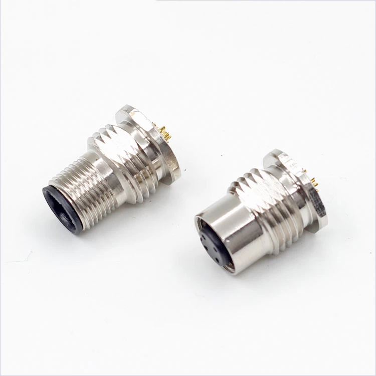 M12 3 4 5 6 8 12 Conector de montaje de panel frontal o trasero masculino masculino de 17 pines