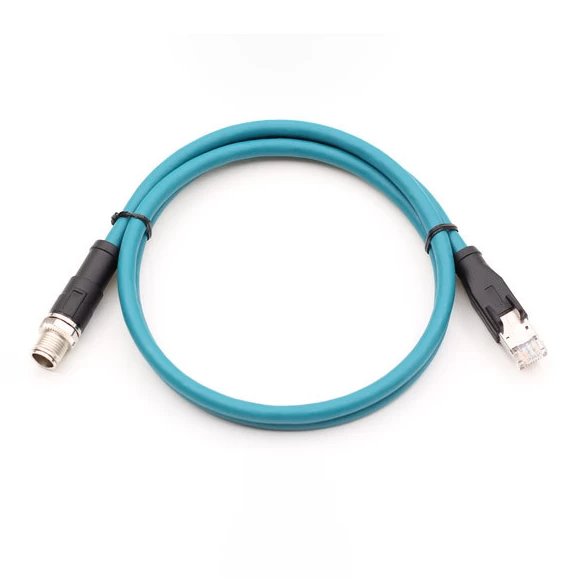 M12 x coding panel mount to cat6a cable