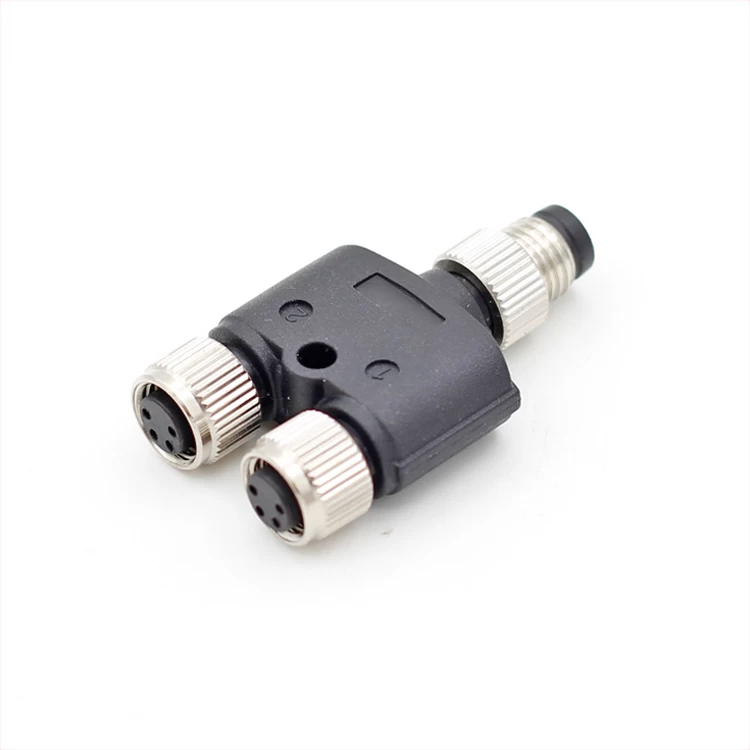 M8 3 4 Conector divisor Y de 5 pines macho a hembra