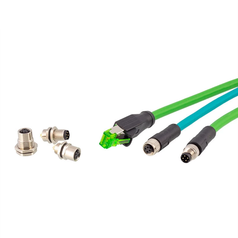 M8 4-pinowy kodowany D do kabla rj45 cat5e