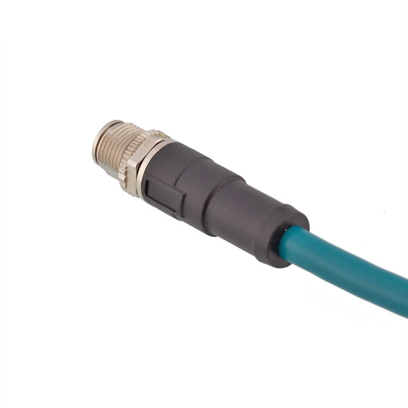 M12 4 pair twisted 8 core X coded male cable