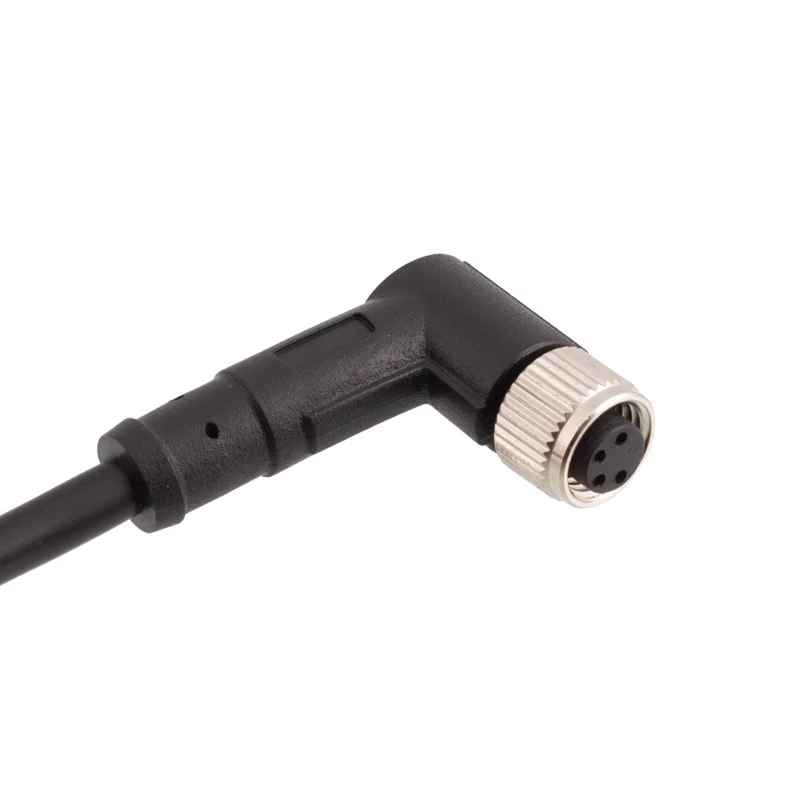 M8 3 core male to female right angle cable
