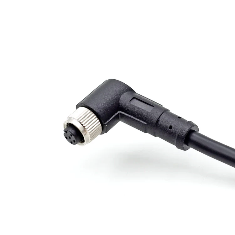 M8 3 core male to female right angle cable