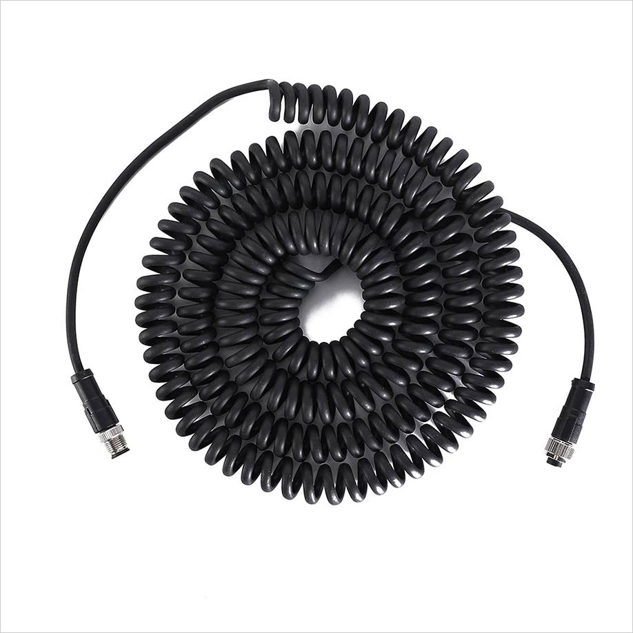 Câble spiralé M12 3 broches Chine fournisseur, câble spiralé prise
