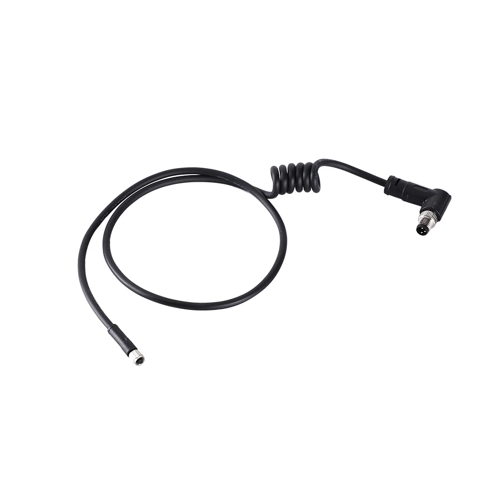 M8 do M5 3 4-pinowy kabel spiralny prosty lub kątowy