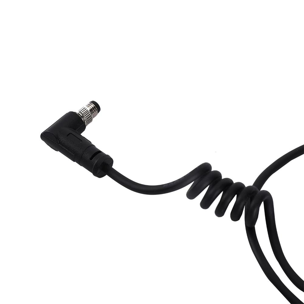 M8 do M5 3 4-pinowy kabel spiralny prosty lub kątowy