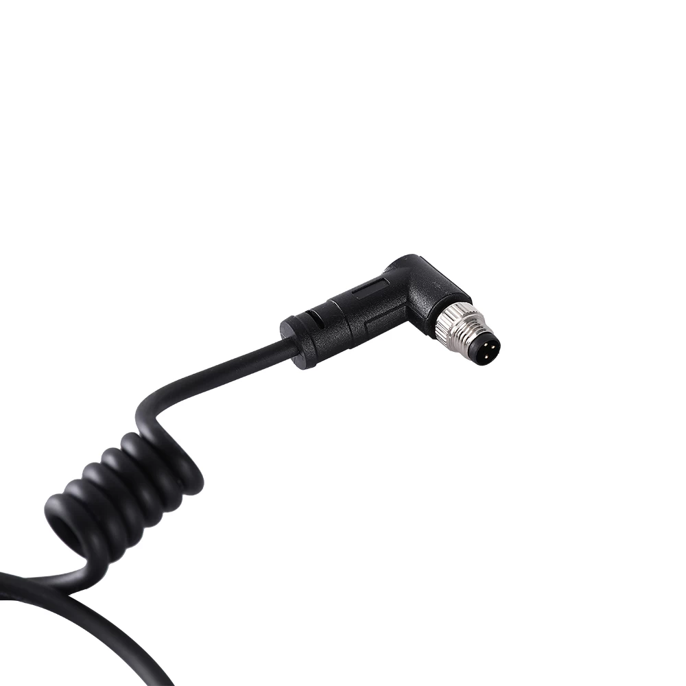M8 do M5 3 4-pinowy kabel spiralny prosty lub kątowy