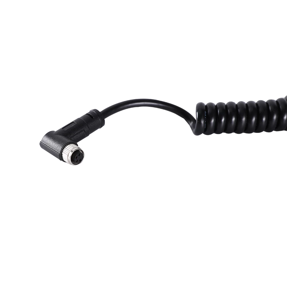 Cable rizado macho y hembra de ángulo recto de 4 pines M12 a M8
