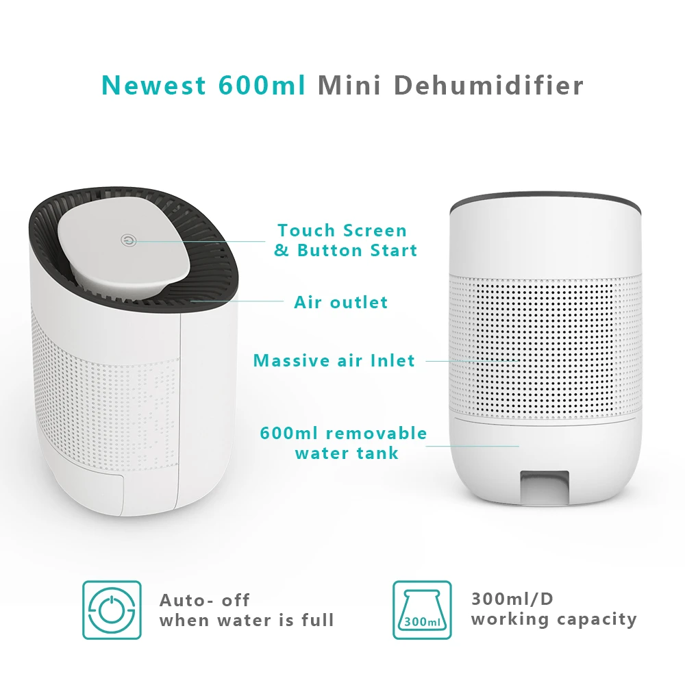 Efficient Quiet Portable Small Dehumidifier