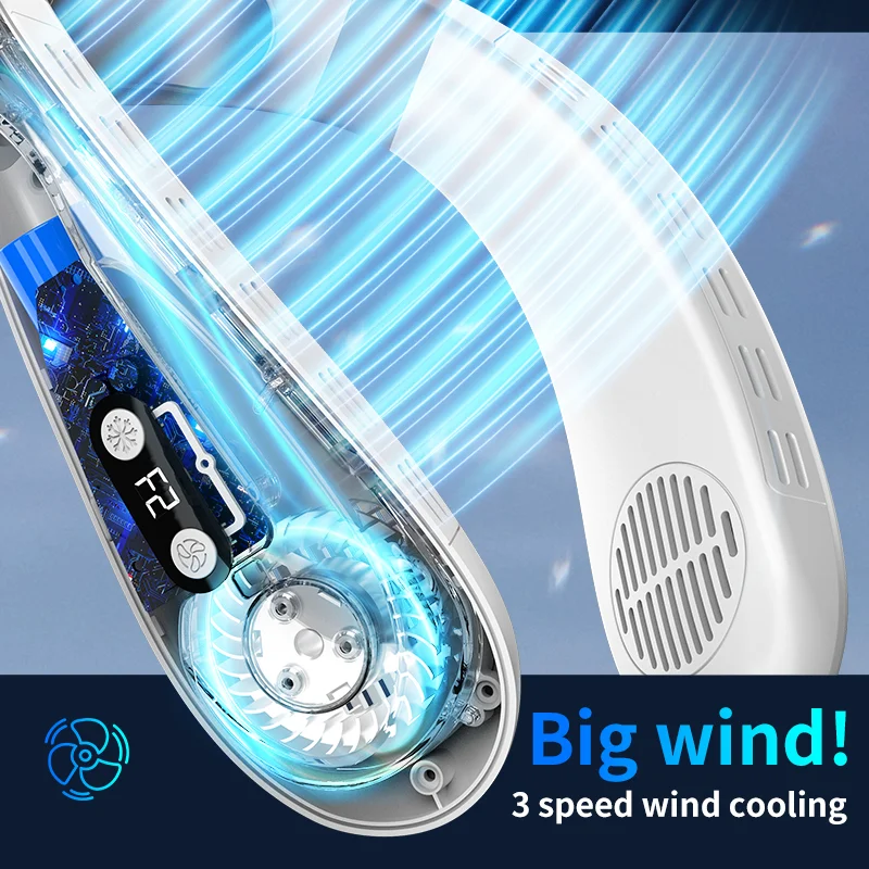 Long battery life neck fan with memory function