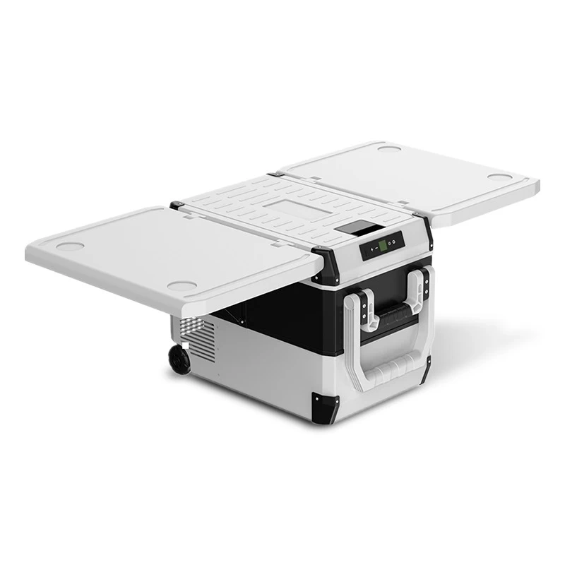 China Portable Car fridge with foldable table manufacturer