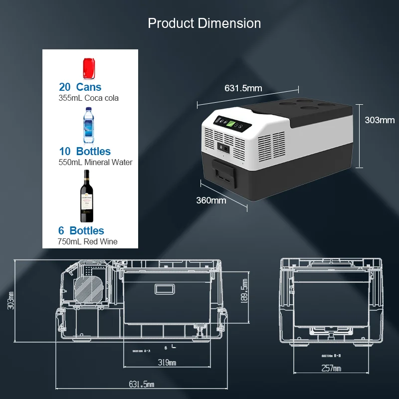 APP Control Portable Compressor Refrigerator