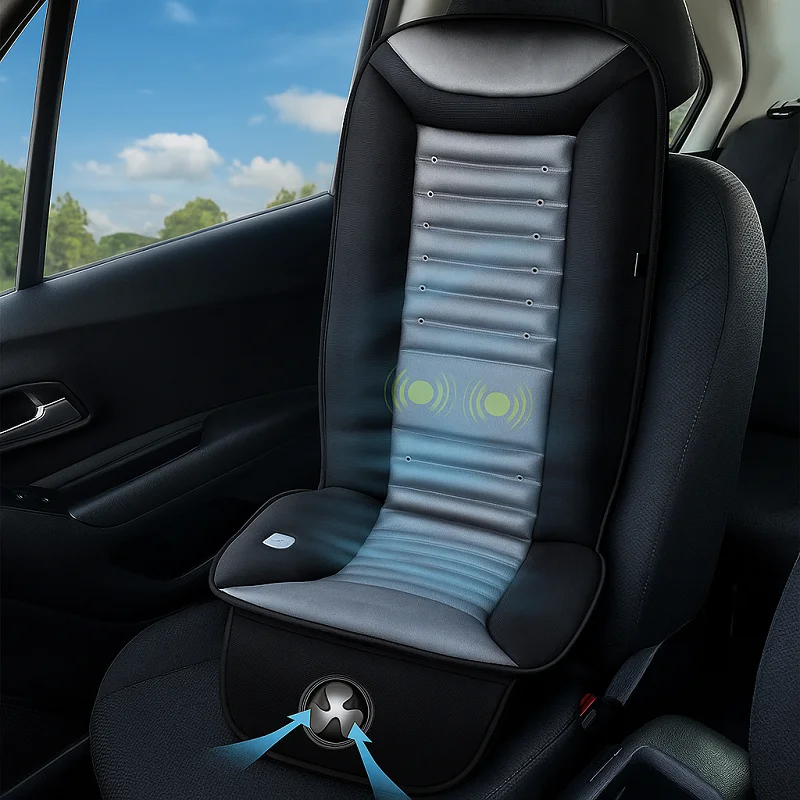 China Ergonomic Ventilated Lumbar Support Cushion with 4D Massage & 3 Speed Fans manufacturer