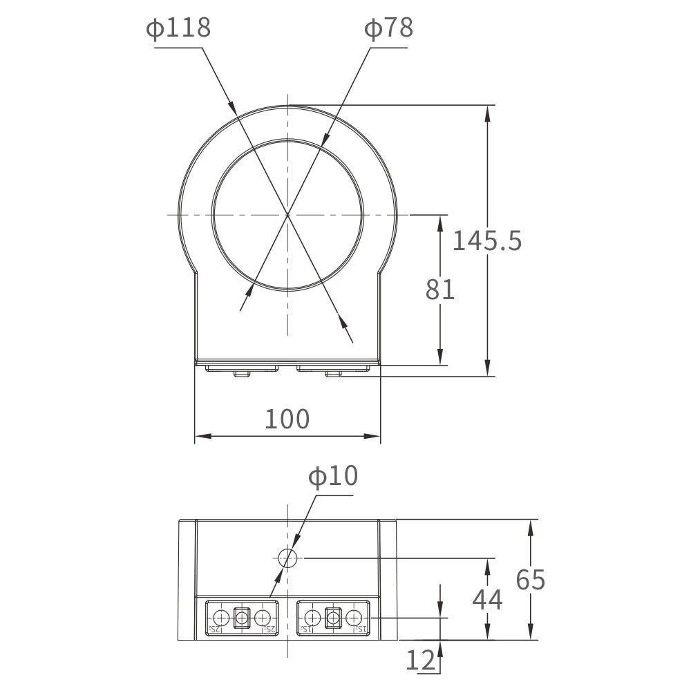 ประเทศจีน LZCT-φ78/φ118*65 ข้อมูลจำเพาะและขนาดหม้อแปลงไฟฟ้าปัจจุบัน ผู้ผลิต