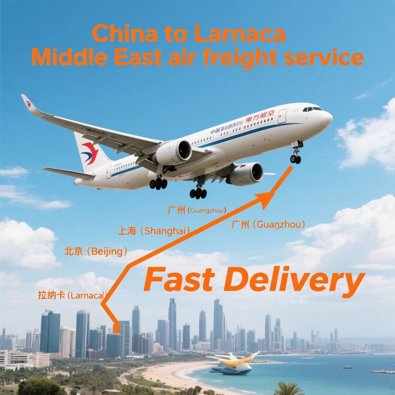 China to Larnaca Middle East air freight service