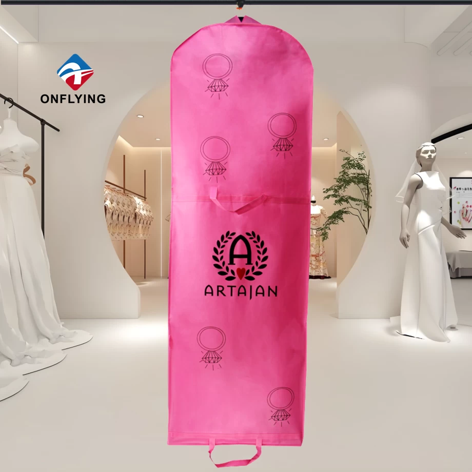 China Faltbare kundenspezifische nicht gewebte Brautkleiderabdeckung Tasche Fabrik China Hersteller