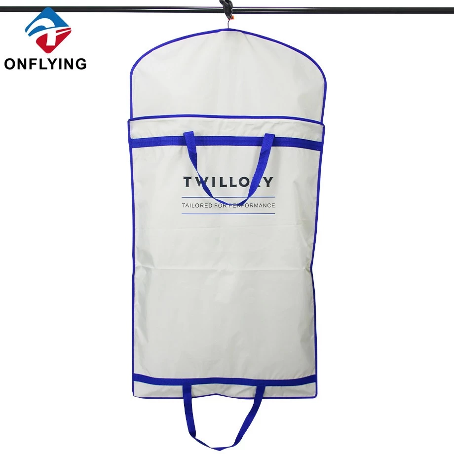 China Waterproof Clothes Suit Garment Grey Polyester Dust Bags Factory China manufacturer