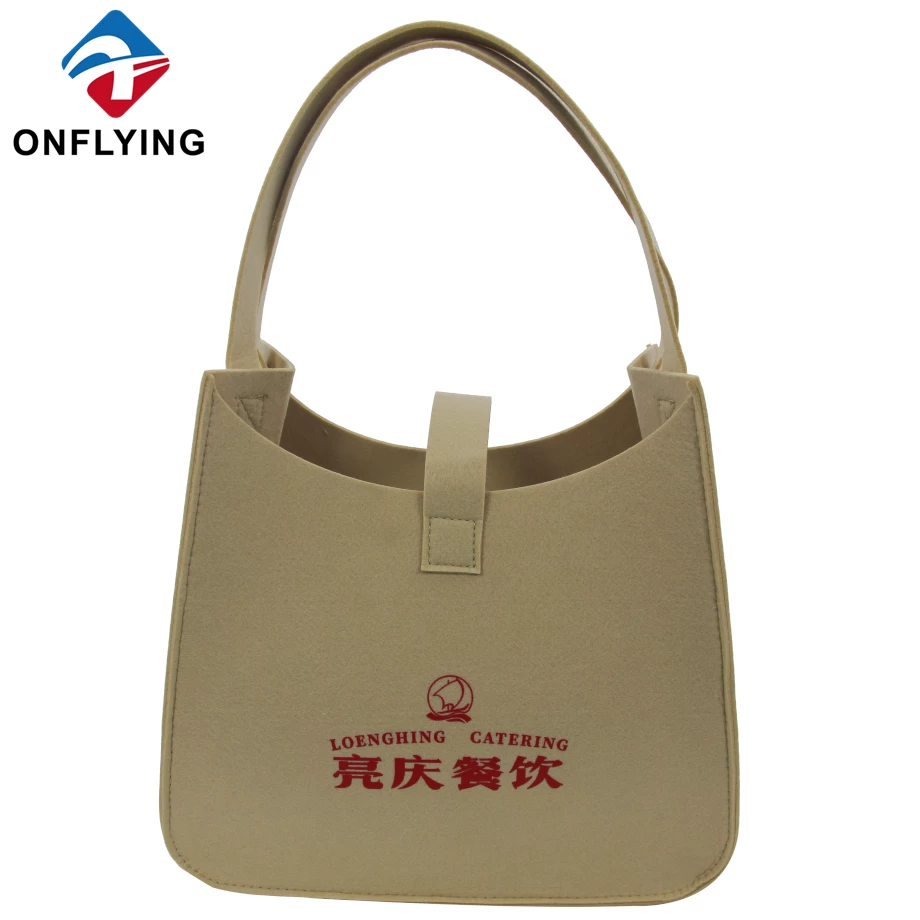 الصين Beige Carry Proedial Custom Gift Felt Bag Bag Manufaction الصانع