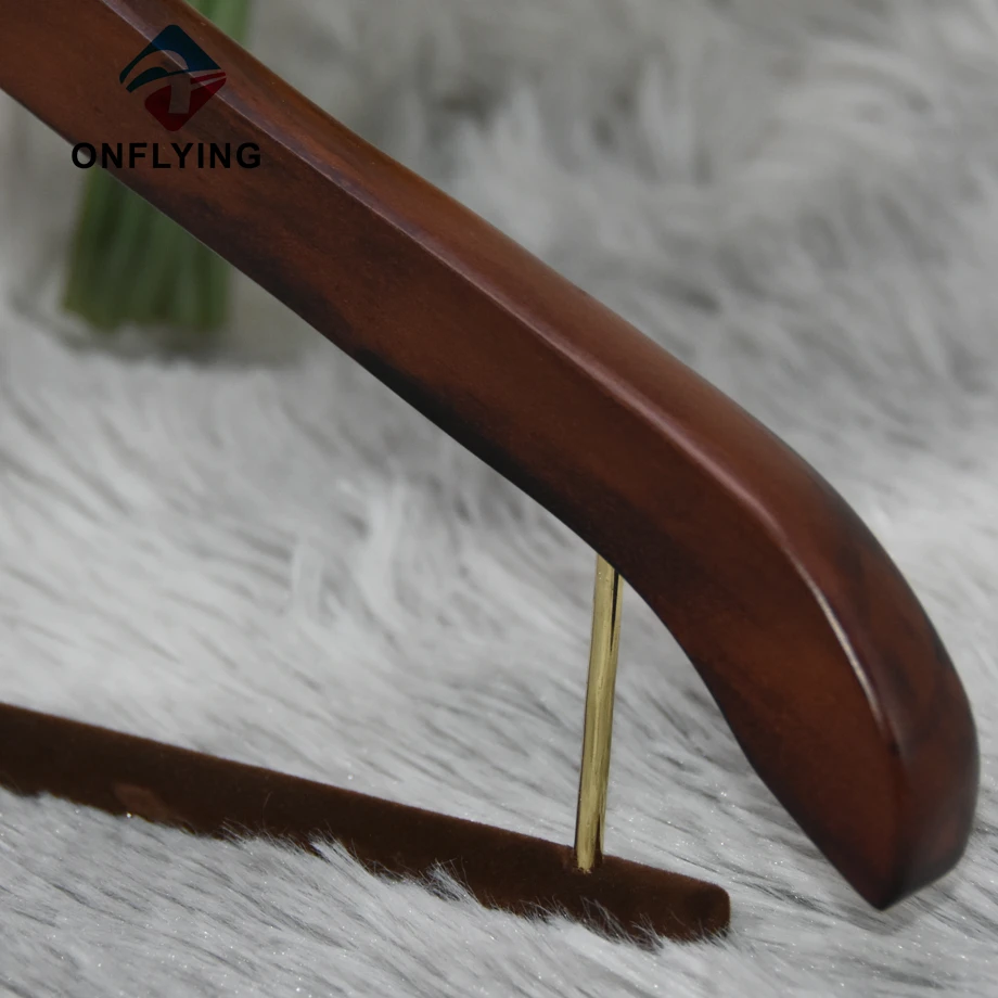 衣服用のスリップバーの木製ハンガーで耐久性のあるカスタムロゴ