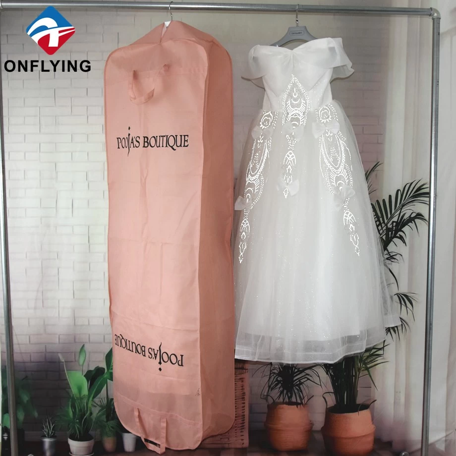 porcelana Embalaje no tejido traje de novia rosa bolso de polvo dorado fábrica de fábrica china fabricante