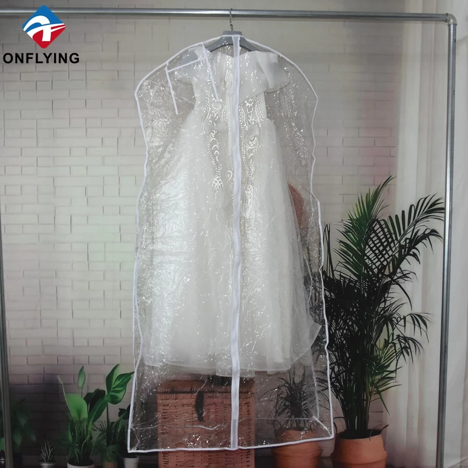 China Transparentes staubdichtes großes Kleid mit langem Schwanz klarer PVC -Taschen Fabrik China Hersteller