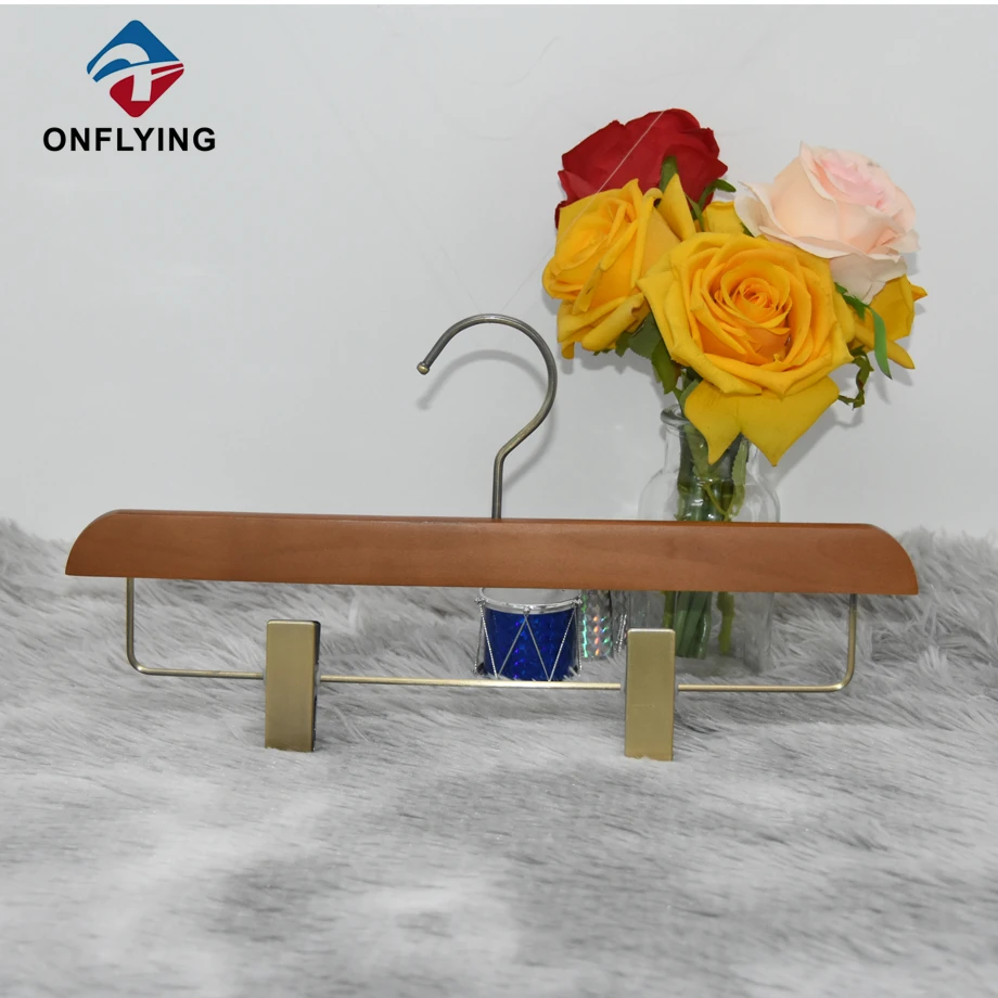 Wooden Skirt Pant Hangers With Clip Supplier