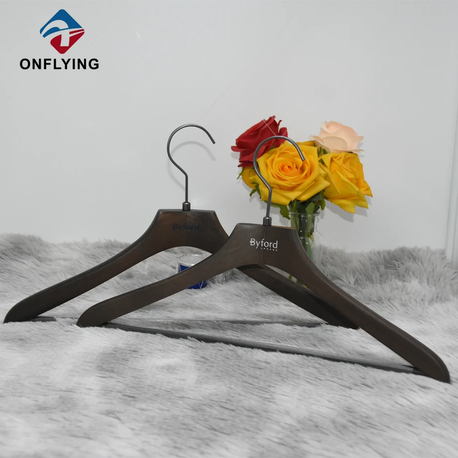 Wood Suit Hangers With Logo Manufacturer