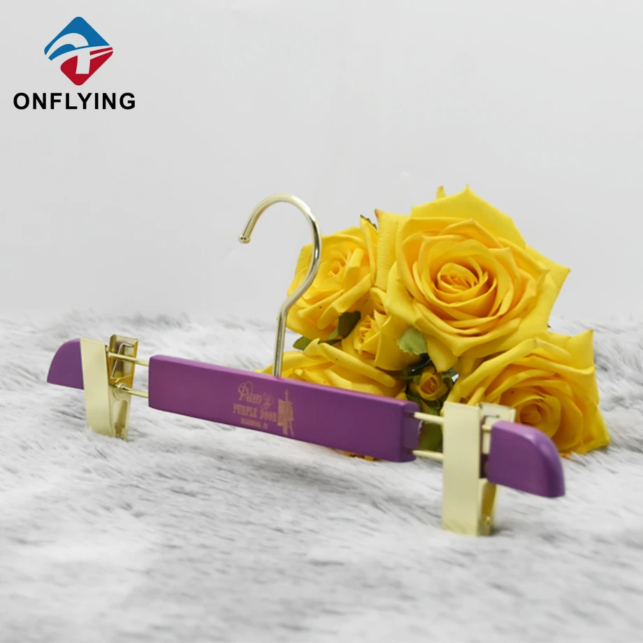 Customized Purple Wooden Hanger Set Manufacturer