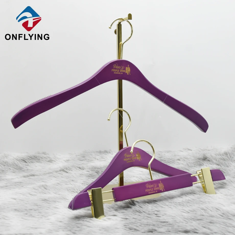 Purple Wooden Hanger Set Supplier