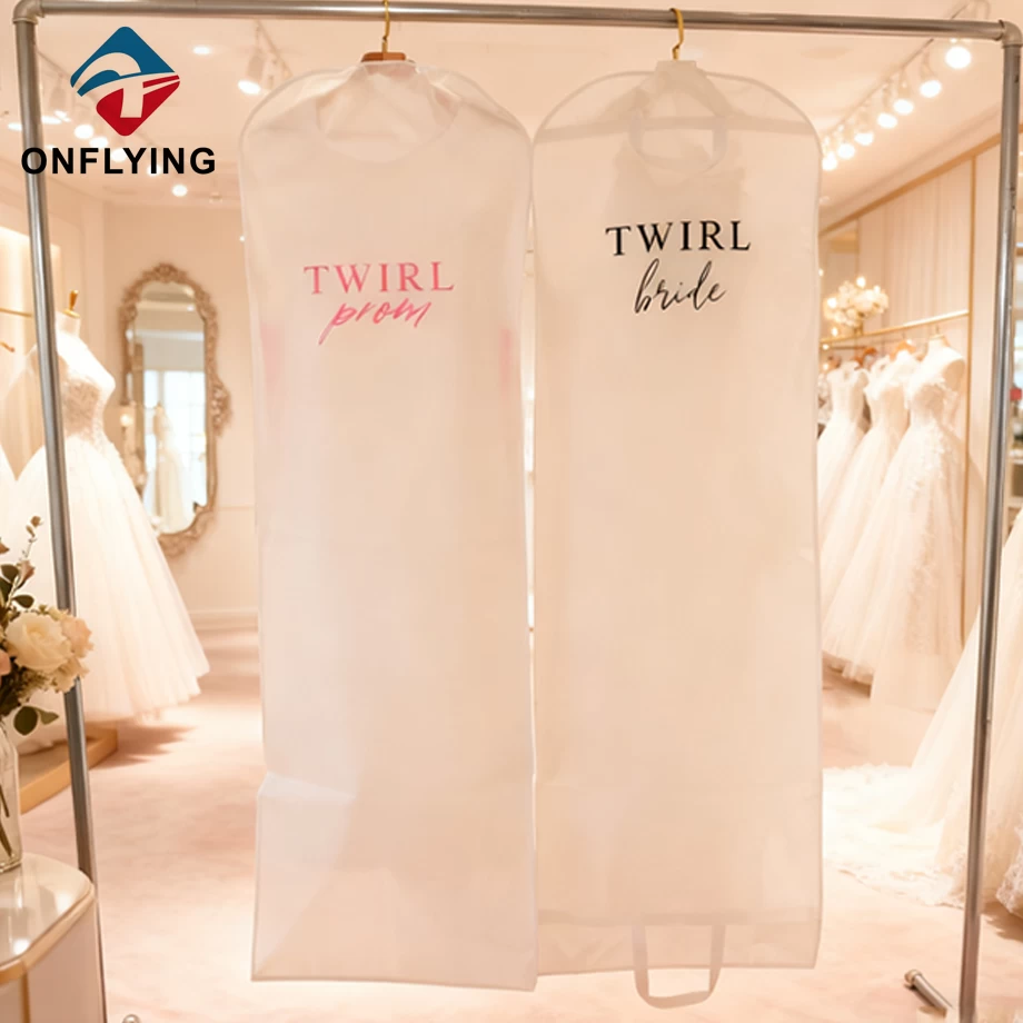 중국 중국 재사용 가능한 맞춤형 로고 흰색 부직포 드레스 보관 가방 제조업체 제조업체