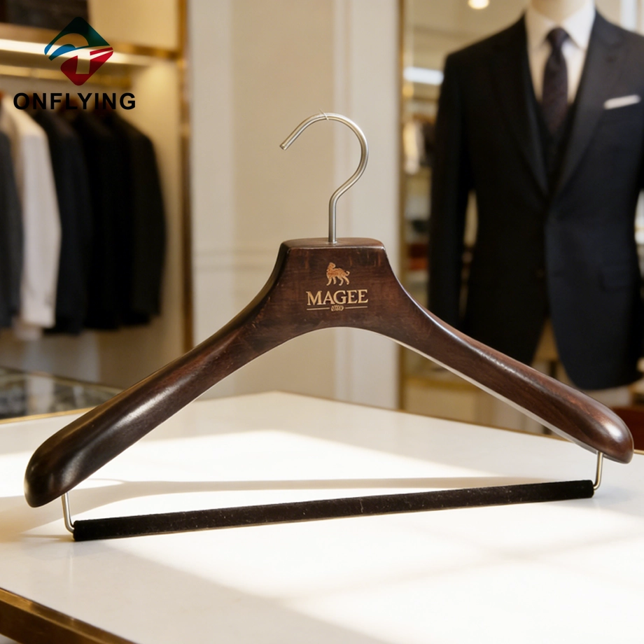 Wooden Custom With Logo Hangers Supplier