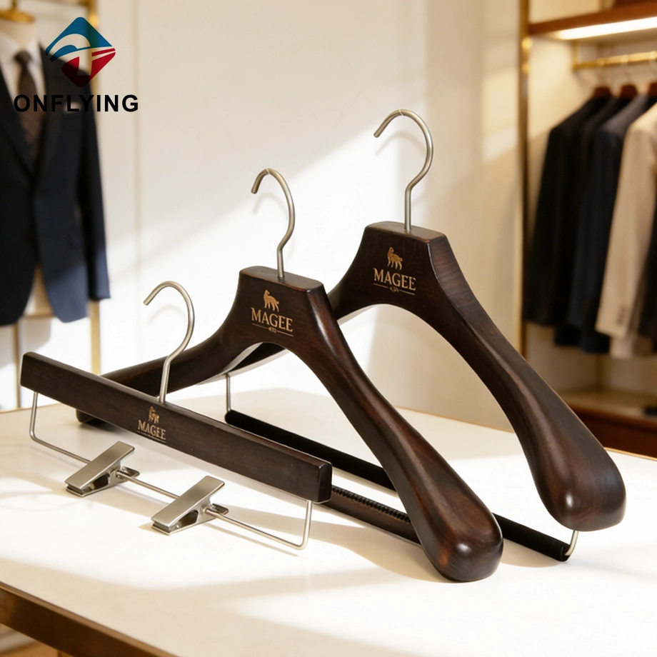 Luxury Wooden Hangers Set Factory
