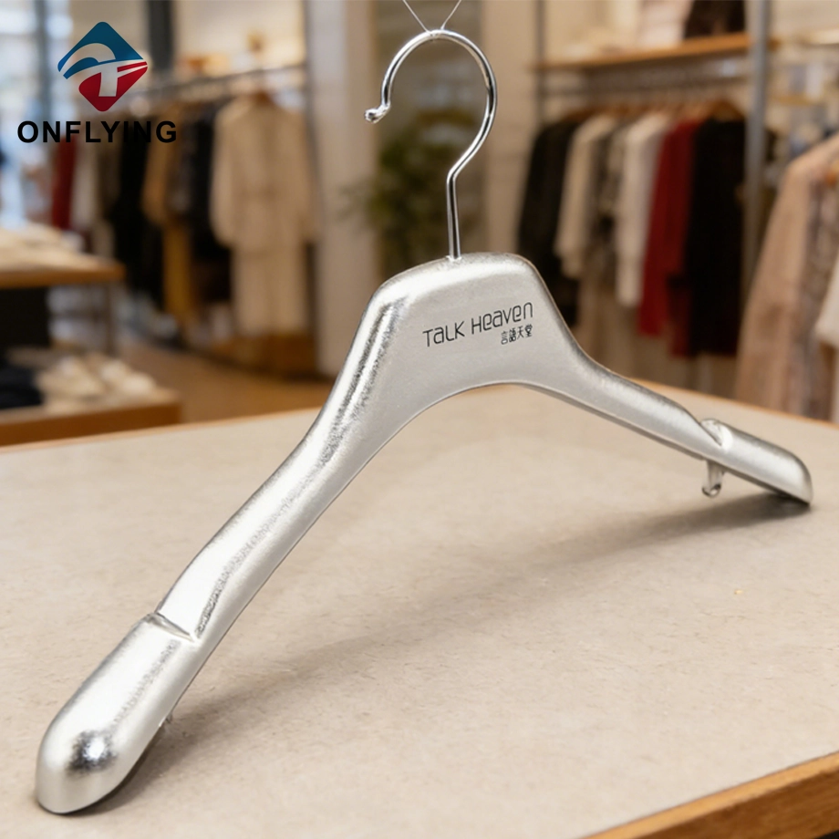 中国 光沢のあるカスタム銀色電気めっきプラスチック ブライダル ドレス ハンガー中国メーカー メーカー