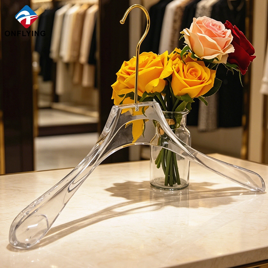 中国 热销超长挂钩定制宽肩透明亚克力衣架供应商中国 制造商