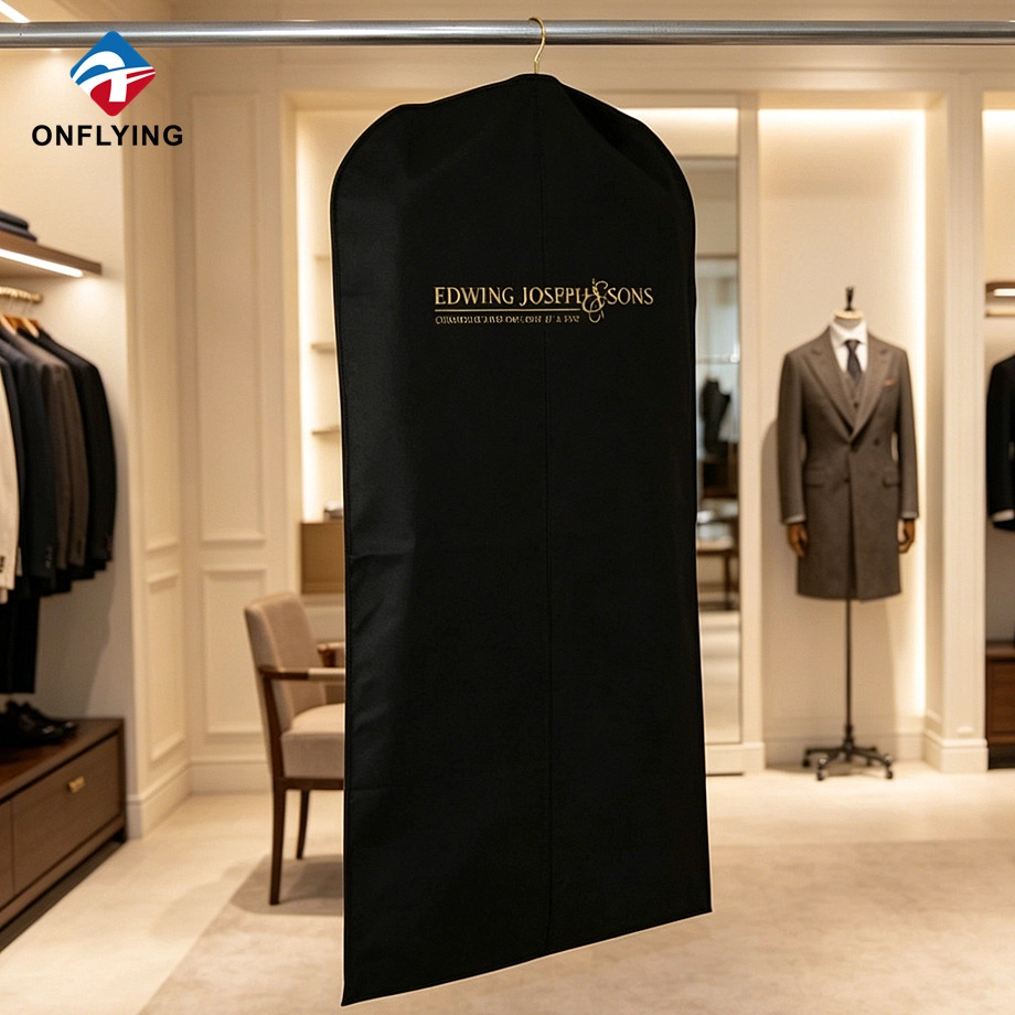 Chine Sac de rangement de costume non tissé noir personnalisé pour hommes en tissu respirant de haute qualité, fournisseur Chine fabricant