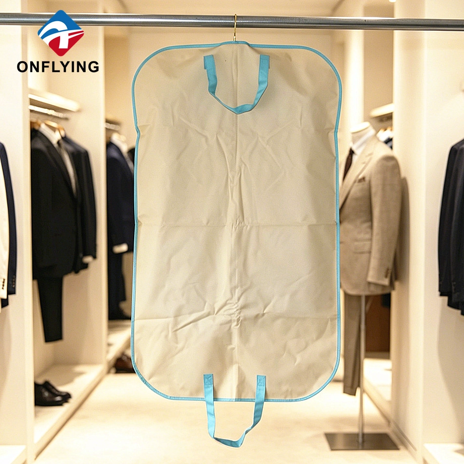 中国 ハイグレードファッショナブルなブルーパイピングデザイン衣服頑丈なクリーミーオックスフォードカバー工場中国 メーカー