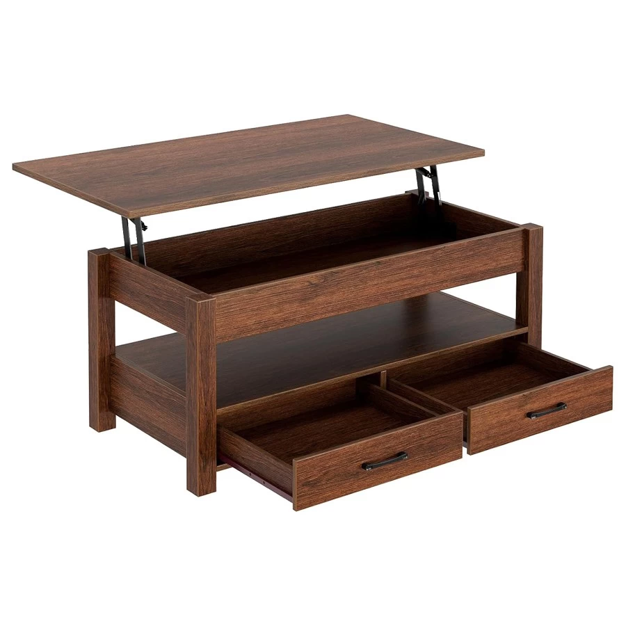 China Wholesale Lift Top Coffee Table with Drawers and Hidden Compartment manufacturer