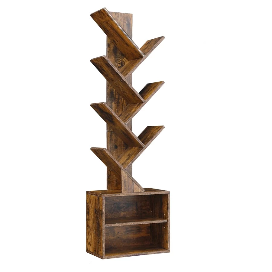 China Wholesale Tree Bookshelf Floor Standing Bookcase, Wood Book Storage Rack manufacturer