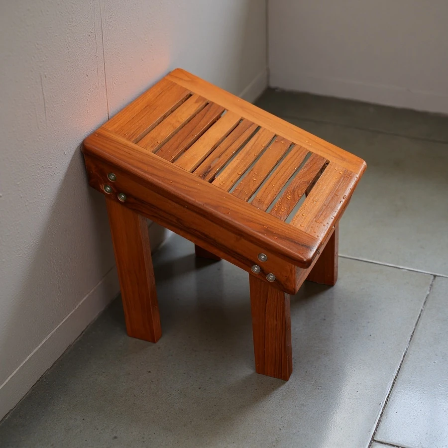 Wholesale Wood Shower Foot Stool, Sturdy Shower Foot Rest, Wooden Shower Foot Step for Bathroom