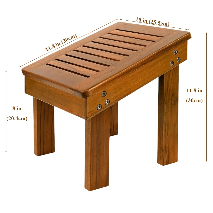 Wholesale Wood Shower Foot Stool, Sturdy Shower Foot Rest, Wooden Shower Foot Step for Bathroom