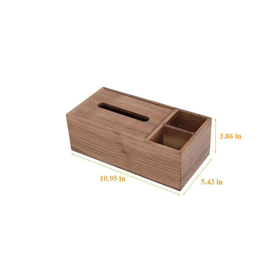 Wholesale Walnut Tissue Box Napkin Dispenser Desk Storage Box Container Desktop Supplies Organisers