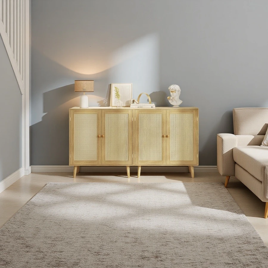 Wholesale Storage Cabinet, Sideboard Buffet Cabinets with Storage, Storage Cabinet with Rattan Decor Doors