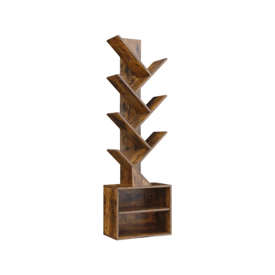 China Wholesale Tree Bookshelf Floor Standing Bookcase, Wood Book Storage Rack manufacturer
