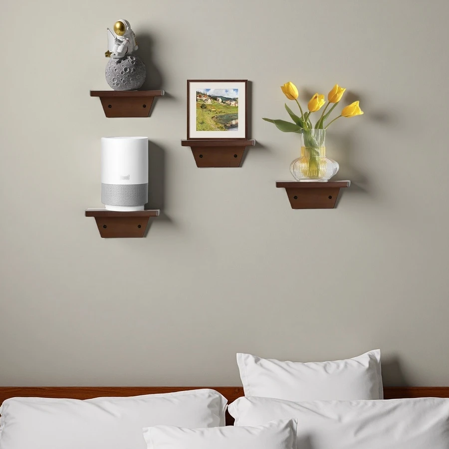 Wholesale Rustic Small Floating Shelves, Easy - Install Solid Wood Wall Shelf for Space Saving