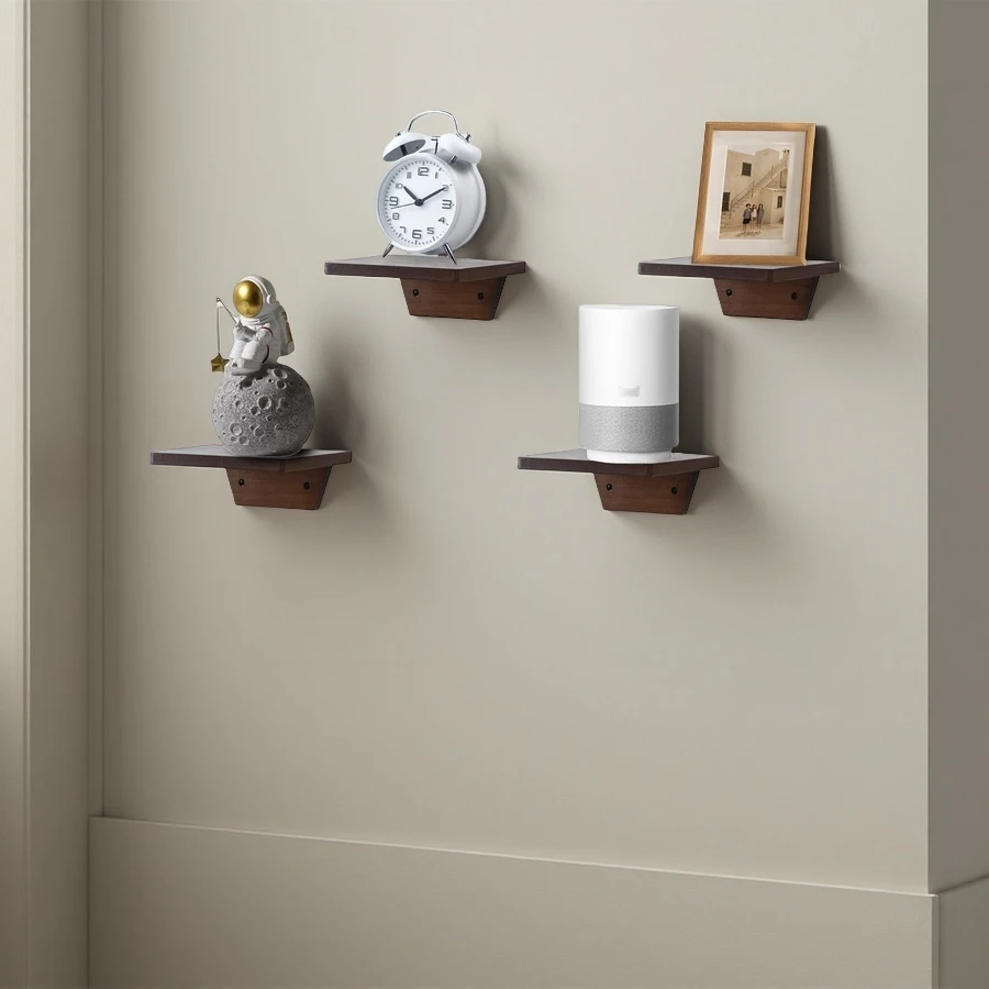 Wholesale Rustic Small Floating Shelves, Easy - Install Solid Wood Wall Shelf for Space Saving