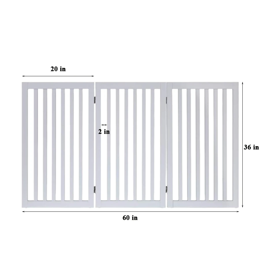 Wholesale Wooden Foldable Pet Gate Indoor 3 Panels Freestanding Pet Fence